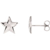 14k White Gold Star Earrings