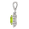 14k White Gold Peridot & 1/3 CTW Diamond Pendant