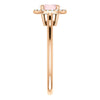 14k Rose Gold Morganite & 1/10 CTW Diamond Ring, Size 7