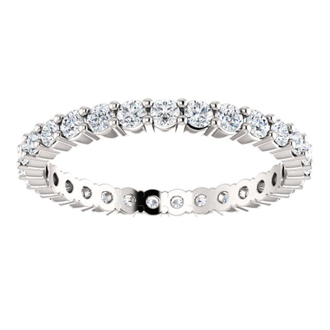 14k White Gold 3/4 CTW Diamond Eternity Band Size 8