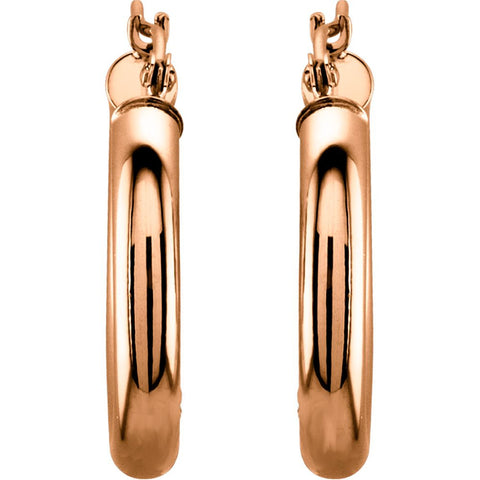 14k Rose Gold 20mm Tube Hoop Earrings
