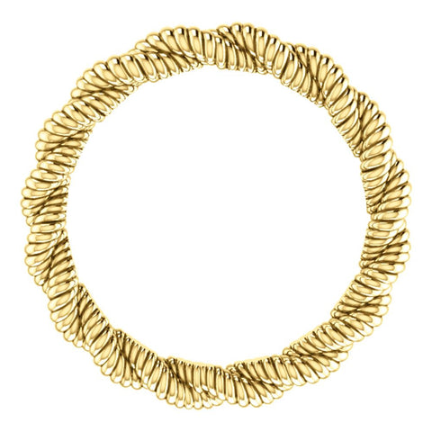 14k Yellow Gold Twisted Rope Band Size 5
