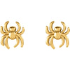 14k Yellow Gold Spider Earrings