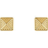 14k Yellow Gold Granulated Pyramid Earrings