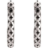 14k White Gold 19.5x4.5mm Pierced Style J-Hoop Earrings