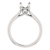 14k White Gold 5mm Square Engagement Ring Mounting, Size 7