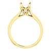14k Yellow Gold 6.5mm Square Engagement Ring Mounting, Size 7