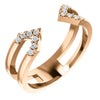 14k Rose Gold 1/8 ctw. Diamond Geometric Ring, Size 7