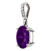 14k White Gold 9x7mm Amethyst & .03 CTW Diamond Pendant