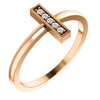 14k Rose Gold 0.05 ctw. Diamond Bar Ring, Size 7