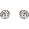 14k White Gold 8mm Textured Stud Earrings