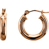 15mm Tube Hoop Earrings in 14K Rose Gold