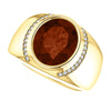 14k Yellow Gold Mozambique Garnet & 1/8 CTW Diamond Ring, Size 11