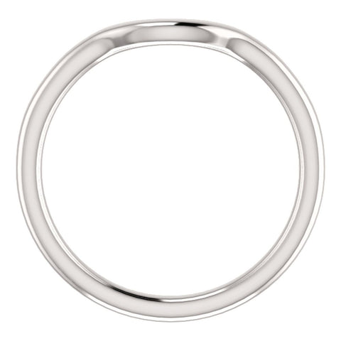 14k White Gold Band for 8.2mm Round Ring, Size 7