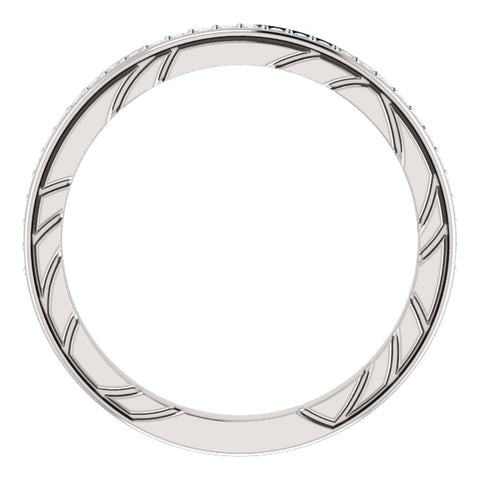 14k White Gold 1/6CTW Diamond Anniversary Band, Size 7