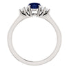 14k White Gold Blue Sapphire & 1/5 CTW Diamond Ring, Size 7
