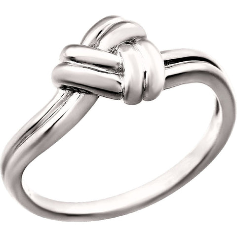 14k White Gold Triangular Knot Ring , Size 7