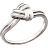 14k White Gold Triangular Knot Ring, Size 7