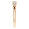14k Rose Gold 1/4 CTW Diamond Graduated Bezel Set Ring, Size 7