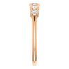 14k Rose Gold 1/4 CTW Diamond Graduated Bezel Set Ring, Size 7