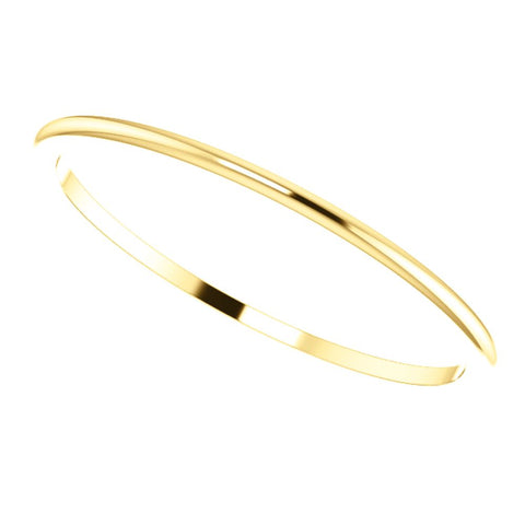 10k Yellow Gold 1mm Half Round Band , Size 6