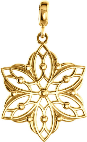14k Yellow Gold Decorative Dangle Pendant