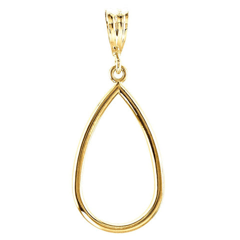 14k Yellow Gold 21x12.75mm Teardrop Pendant