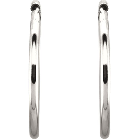 Sterling Silver 19mm Endless Hoop Tube Earrings