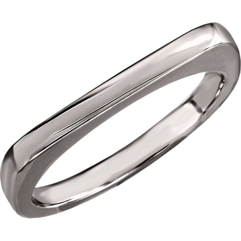 14k White Gold Stackable Ring, Size 7