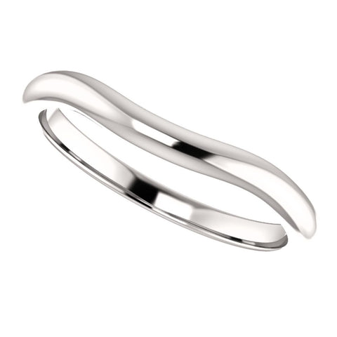 14k White Gold Band for 9mm Cushion Ring, Size 7
