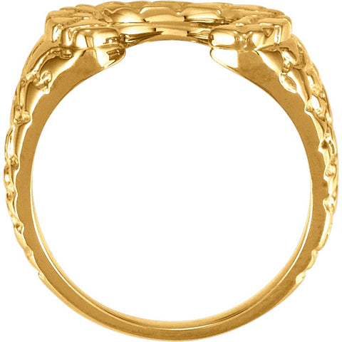 14k Yellow Gold Horseshoe Ring Mounting, Size 11