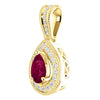 14k Yellow Gold Rhodolite Garnet & 1/8 CTW Diamond Pendant