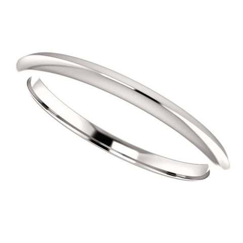 14k White Gold Knife Edge Band, Size 7