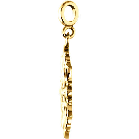 14k Yellow Gold Decorative Dangle Pendant