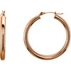 30mm Tube Hoop Earrings in 14K Rose Gold