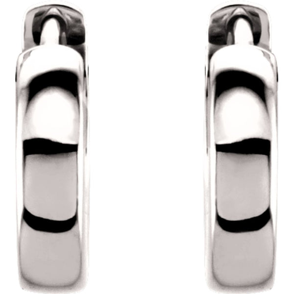 Platinum 11.5mm Hinged Hoop Earrings