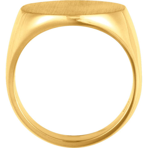 10k Yellow Gold 18mm Men's Signet Ring, Size 11