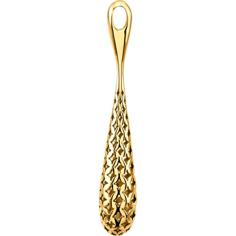 14k Yellow Gold Pierced Teardrop Pendant
