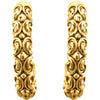 14k Yellow Gold 20x4.1mm Sculptural-Inspired Half-Hoop Earrings
