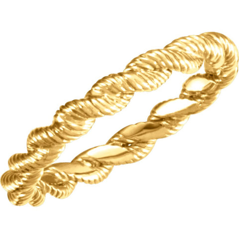 14K Yellow Gold Size 7 Twisted Rope Band