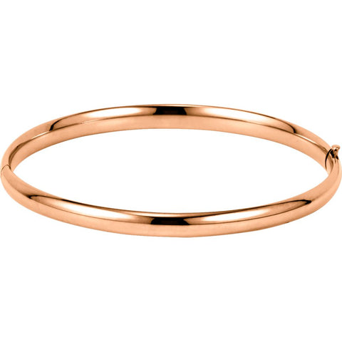 14k Rose Gold 4.75mm Hinged Bangle Bracelet