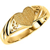 Heart Signet Ring in 14k Yellow Gold ( Size 6 )
