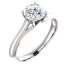 14k White Gold 6.5mm Round Forever Brilliant« Moissanite Ring, Size 7