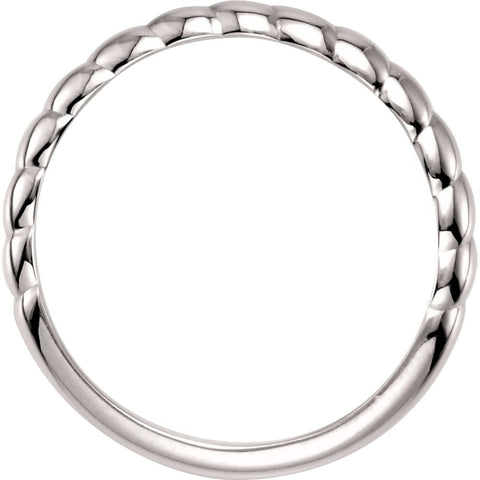 14k White Gold Stackable Ring, Size 7