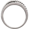 14k White Gold Crossover Rope Ring, Size 7