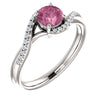 14k White Gold Passion Pink Topaz & 1/10 ctw. Diamond Ring, Size 7