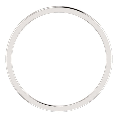 14k White Gold 1mm Comfort Fit Band, Size 4