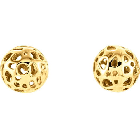 14k Yellow Gold Ball Earrings