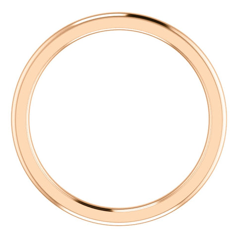 14k Rose Gold 1.5mm Comfort Fit Band, Size 7.5