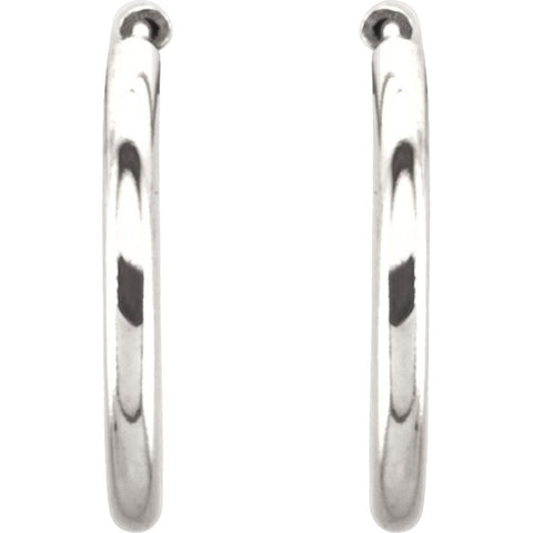Sterling Silver 13mm Endless Hoop Tube Earrings